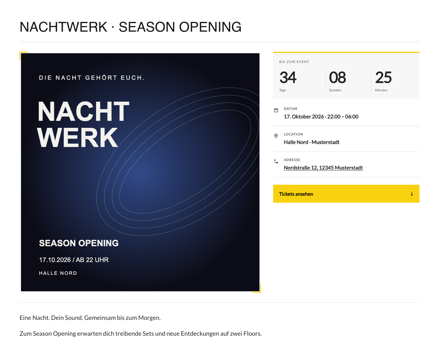 N8 Manager WordPress – Nachtwerk Demo, Light